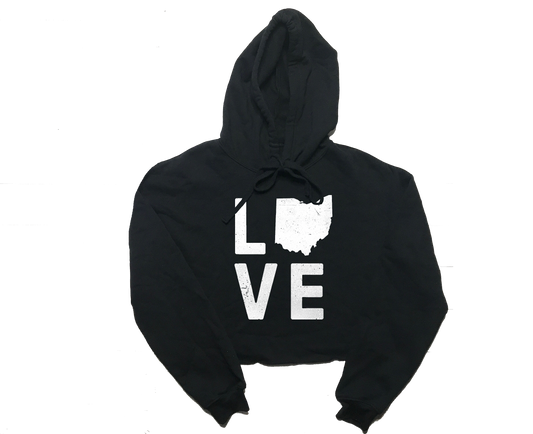 Love Ohio Ladies Hooded Crop Top